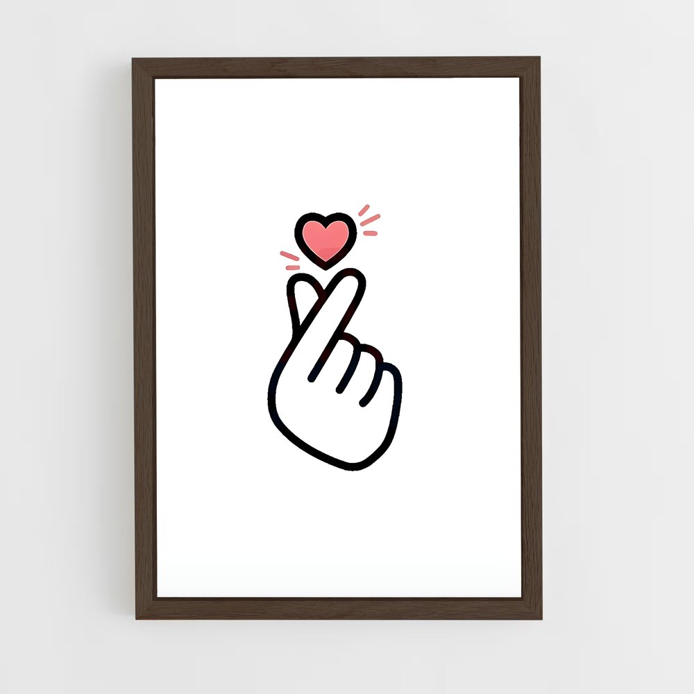 ap-finger heart-3 cadre Bois foncé