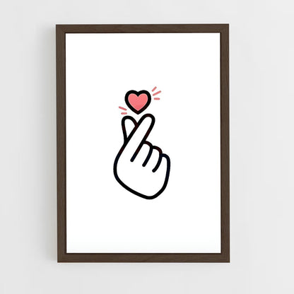 ap-finger heart-3 cadre Bois foncé