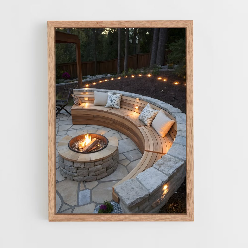 ap-fire pit-10 cadre Bois clair