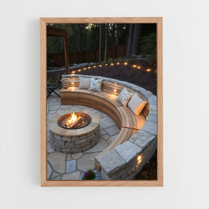 ap-fire pit-10 cadre Bois clair