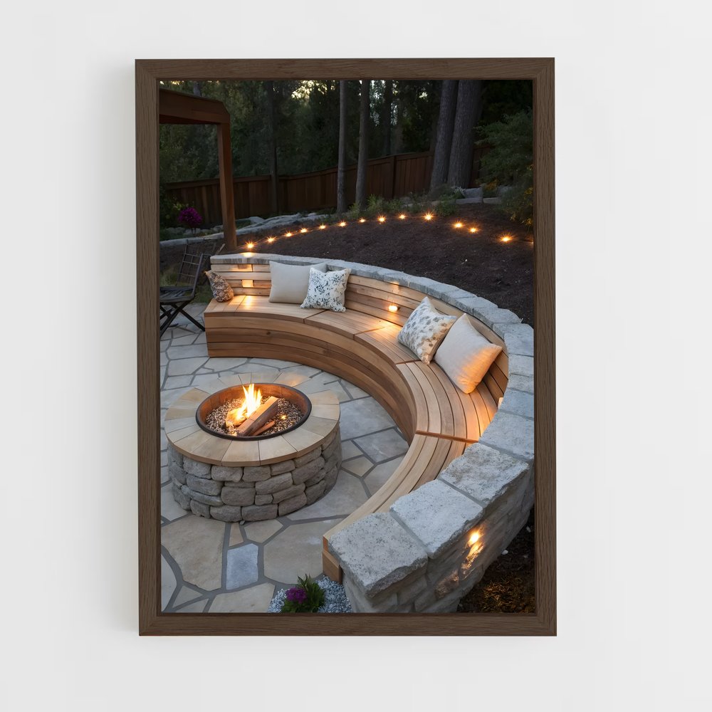 ap-fire pit-10 cadre Bois foncé