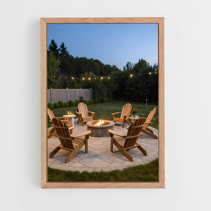 ap-fire pit-13 cadre Bois clair