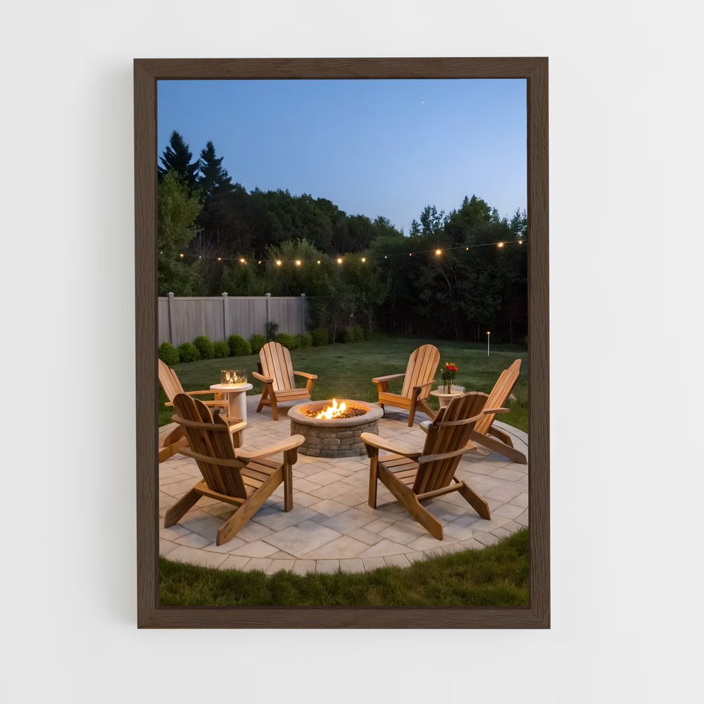 ap-fire pit-13 cadre Bois foncé