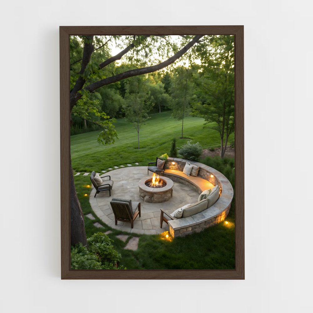 ap-fire pit-2 cadre Bois foncé