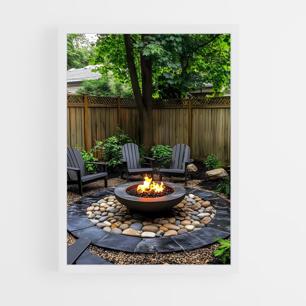 ap-fire pit-7 cadre Blanc