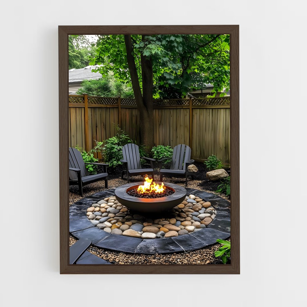 ap-fire pit-7 cadre Bois foncé