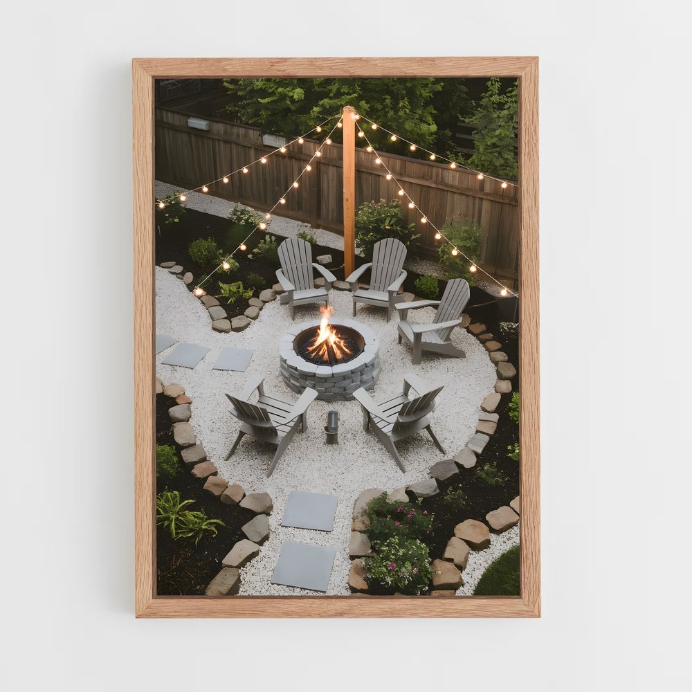 ap-fire pit-8 cadre Bois clair