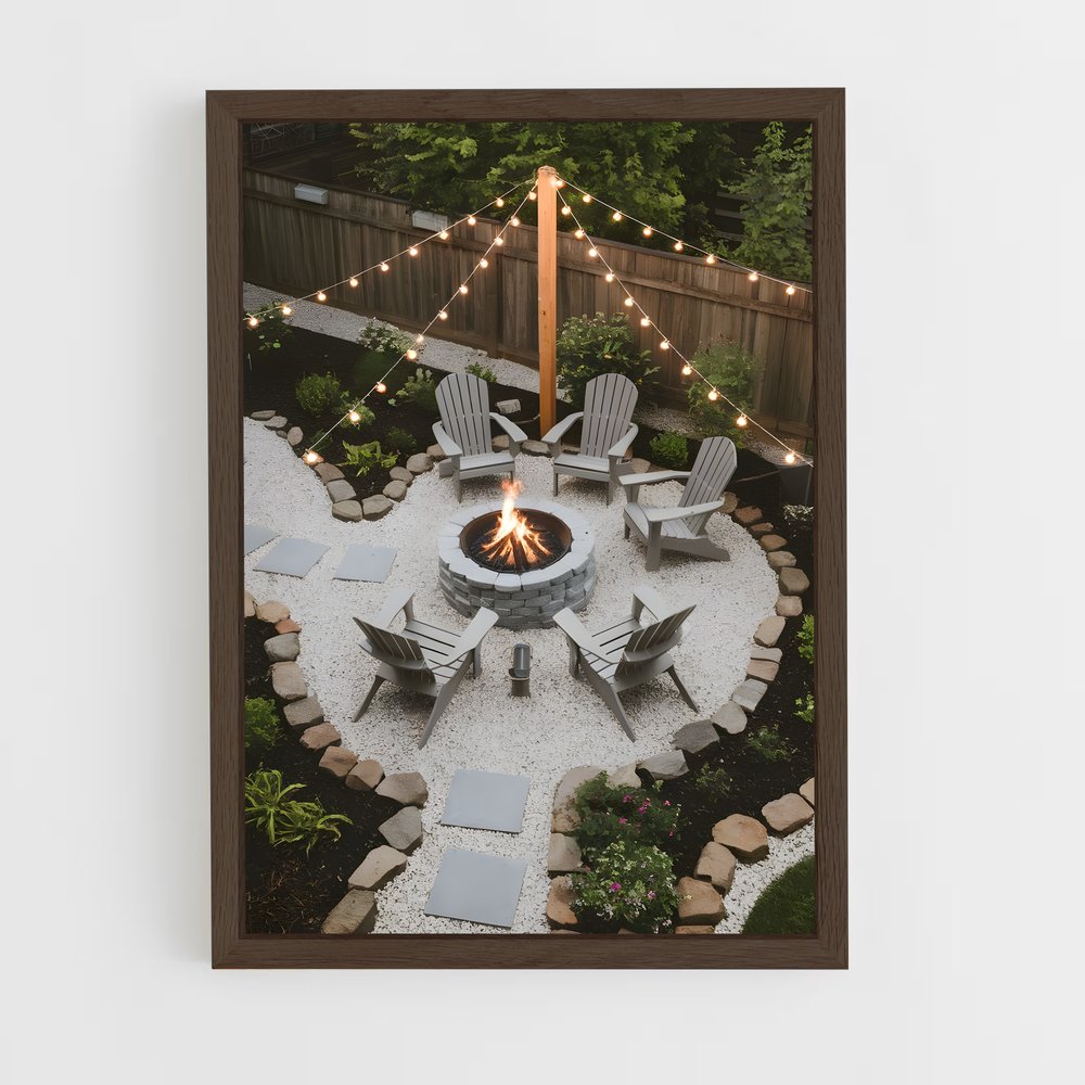 ap-fire pit-8 cadre Bois foncé