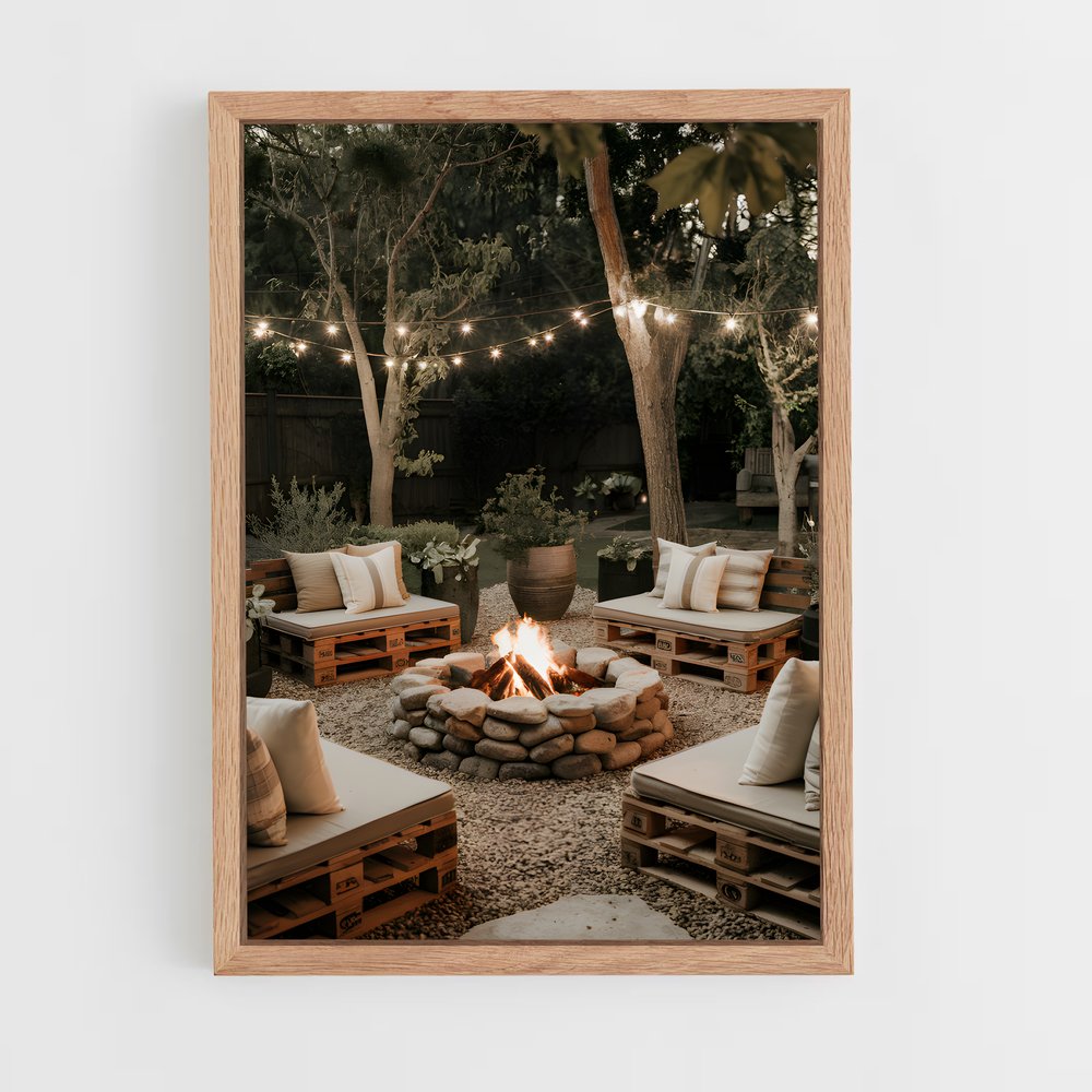 ap-fire pit-9 cadre Bois clair