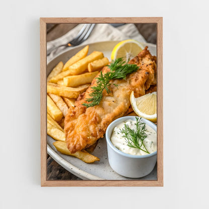 ap-fish and chips-1 cadre Bois clair