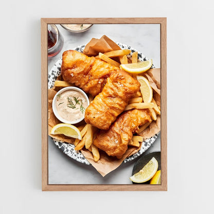 ap-fish and chips-2 cadre Bois clair
