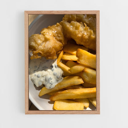 ap-fish and chips-3 cadre Bois clair