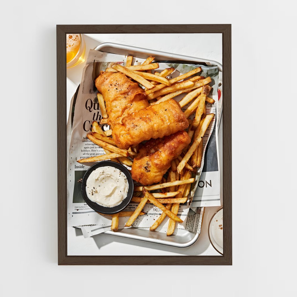 ap-fish and chips-4 cadre Bois foncé