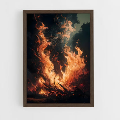 ap-flame-7 cadre Bois foncé