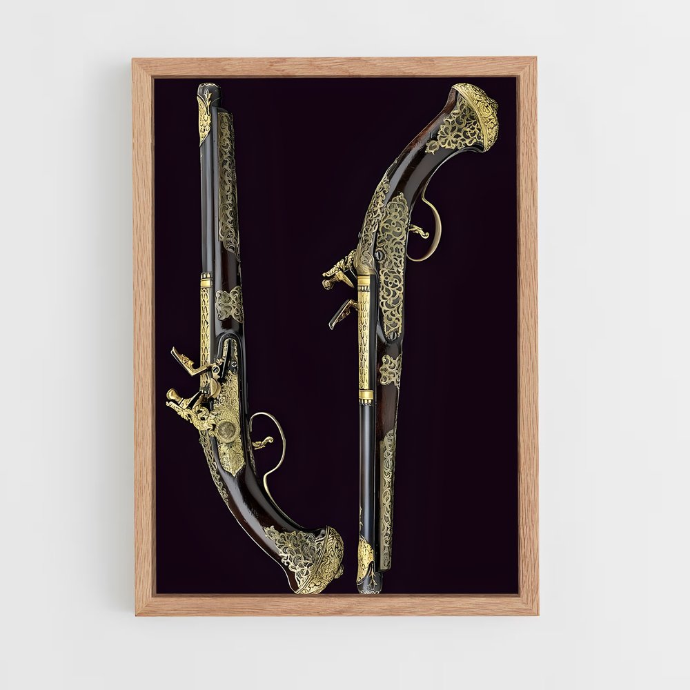 ap-flintlock pistol-2 cadre Bois clair