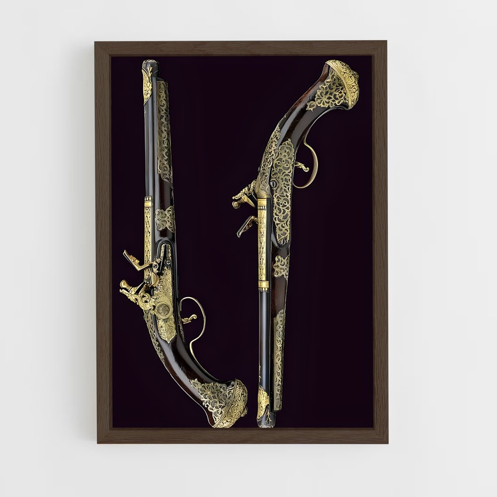 ap-flintlock pistol-2 cadre Bois foncé