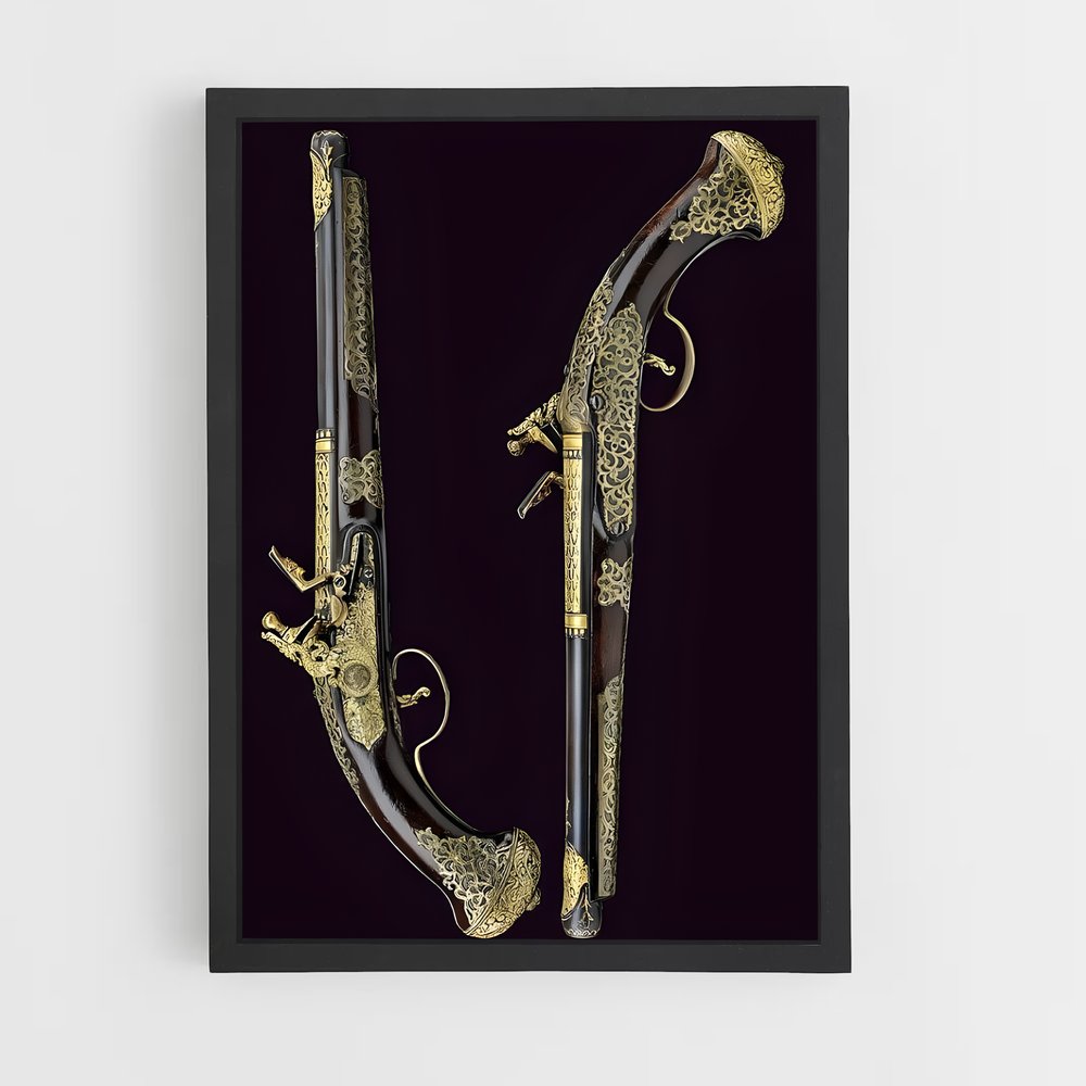 ap-flintlock pistol-2 cadre Noir