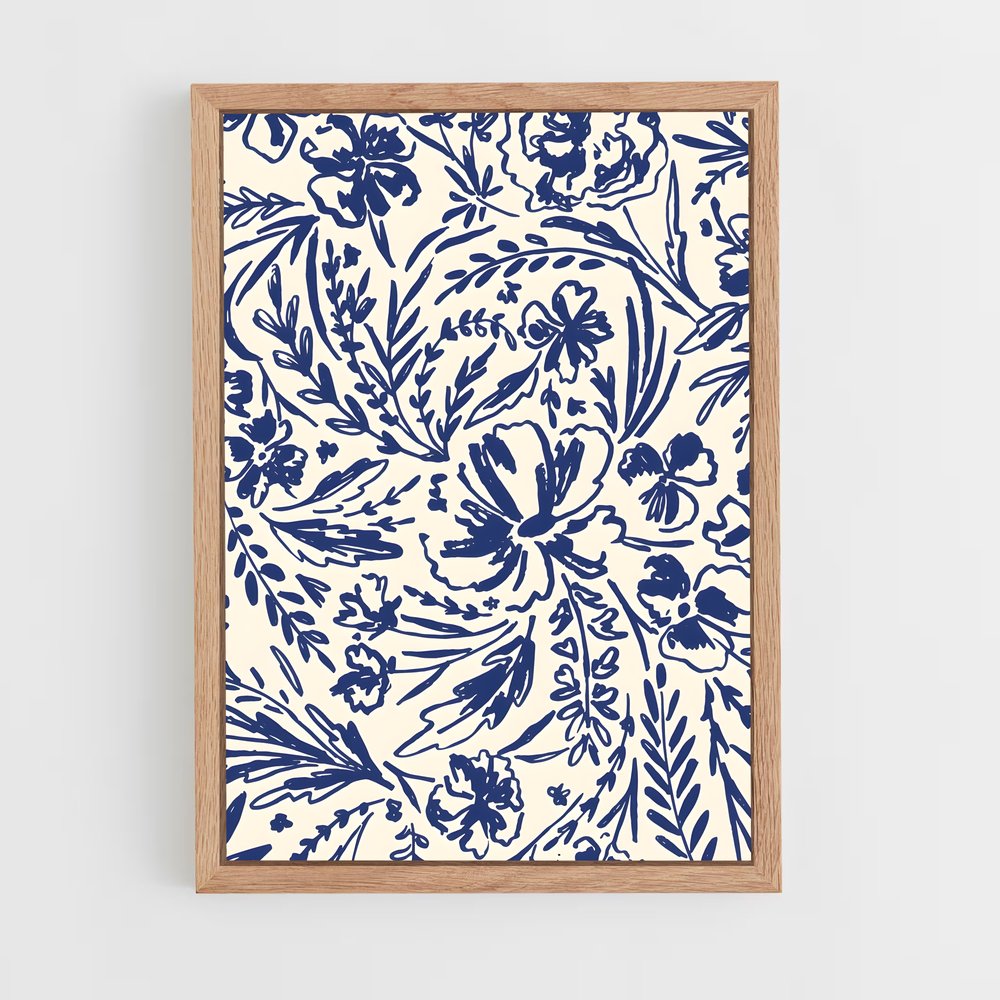ap-floral patterns-1 cadre Bois clair