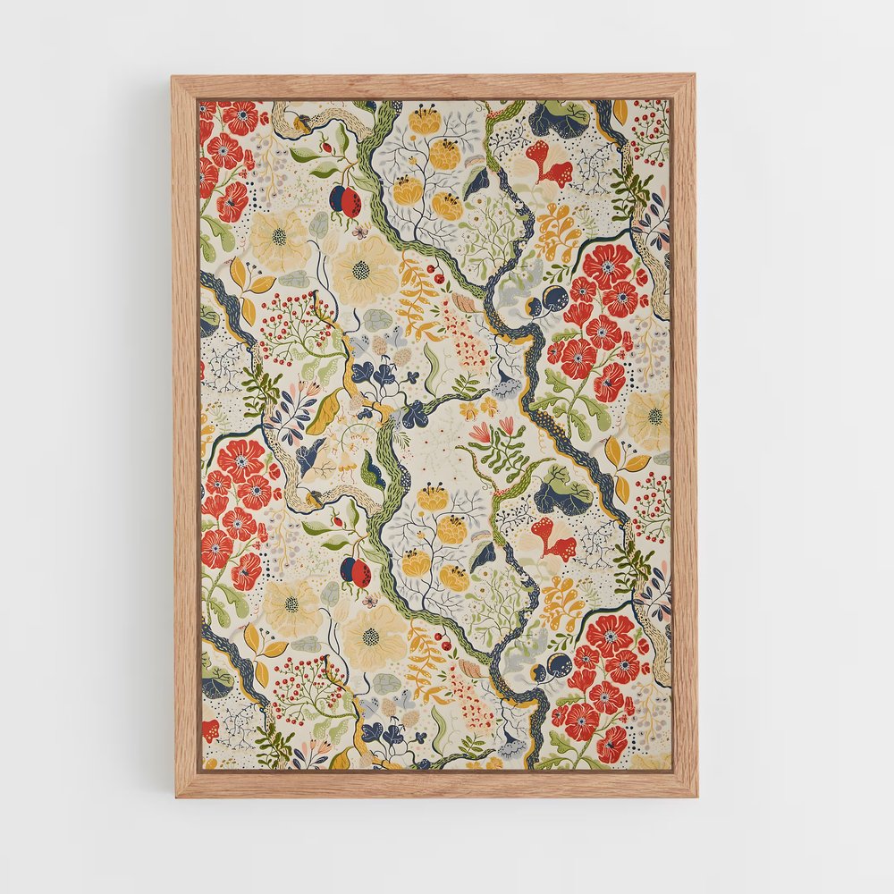 ap-floral patterns-13 cadre Bois clair