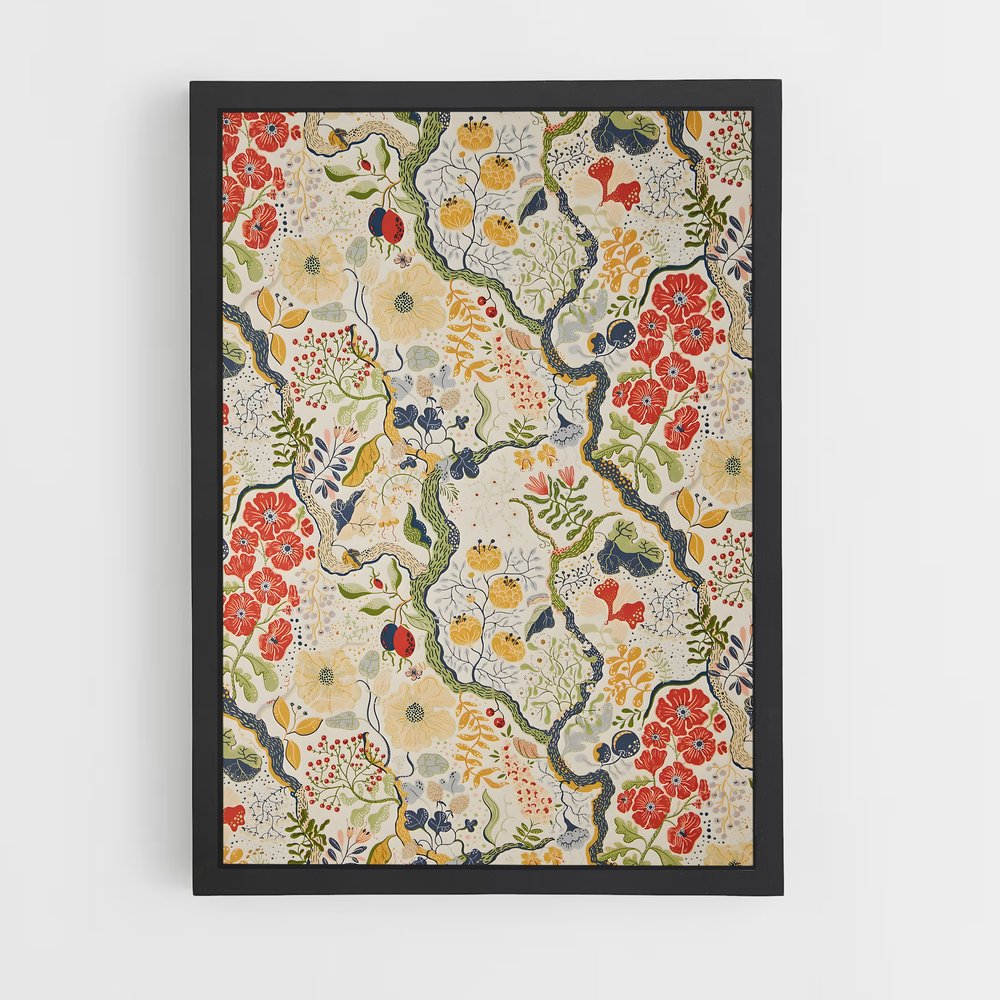ap-floral patterns-13 cadre Noir