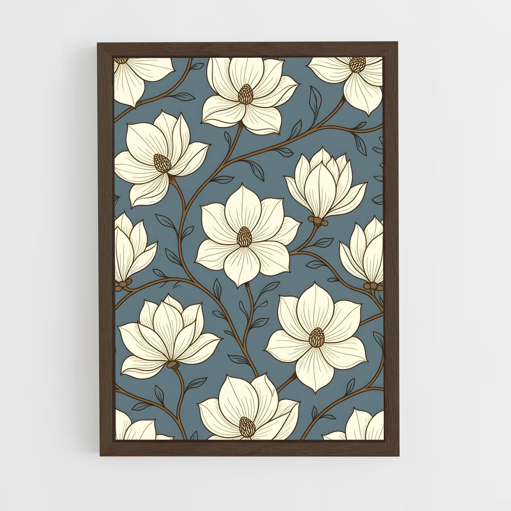 ap-floral patterns-2 cadre Bois foncé
