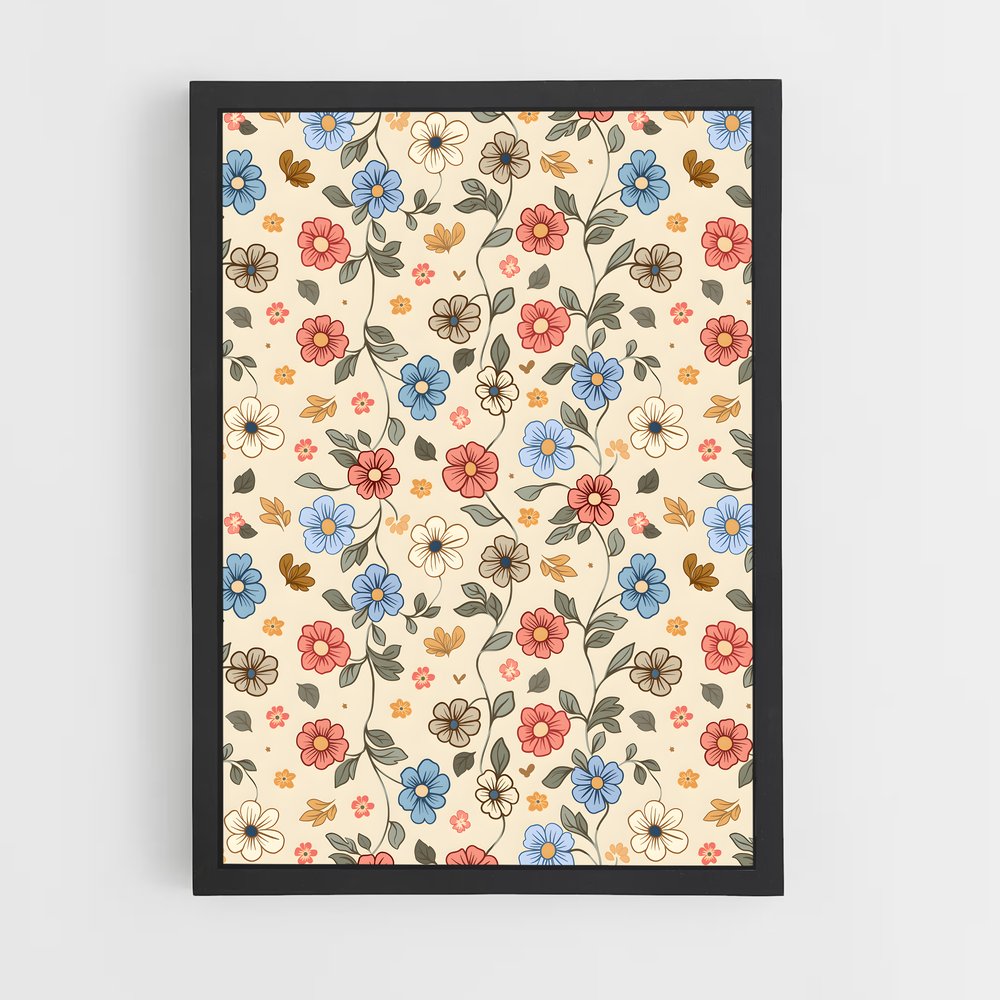 ap-floral patterns-3 cadre Noir