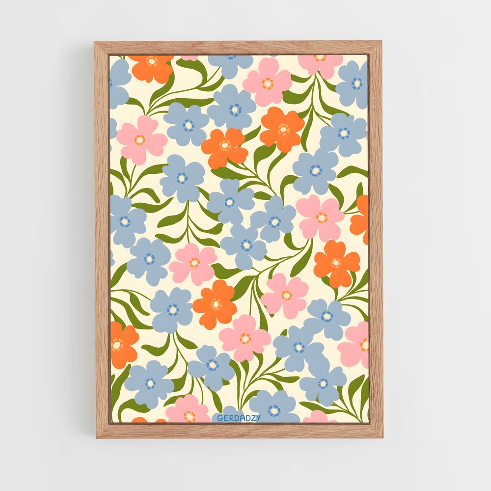ap-floral patterns-7 cadre Bois clair