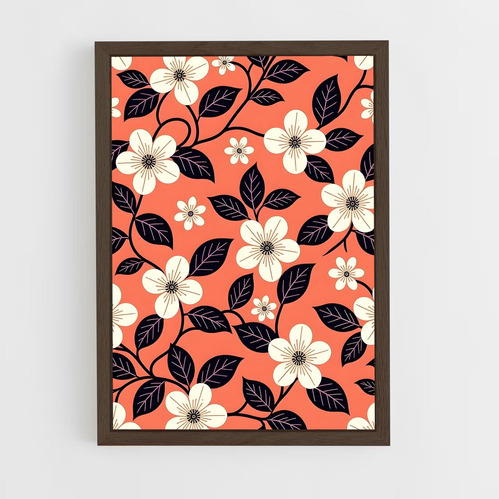 ap-floral patterns-8 cadre Bois foncé