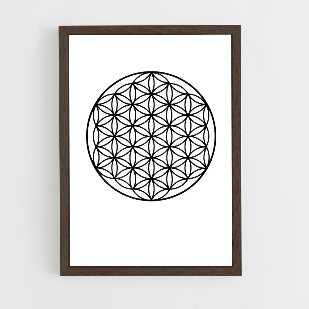 ap-flower of life-1 cadre Bois foncé