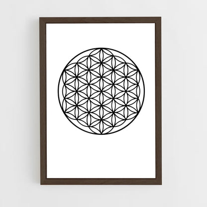 ap-flower of life-1 cadre Bois foncé