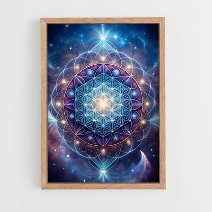 ap-flower of life-2 cadre Bois clair