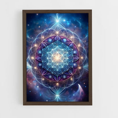 ap-flower of life-2 cadre Bois foncé