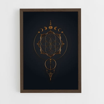 ap-flower of life-3 cadre Bois foncé