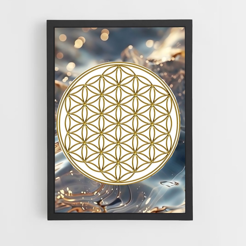 ap-flower of life-4 cadre Noir