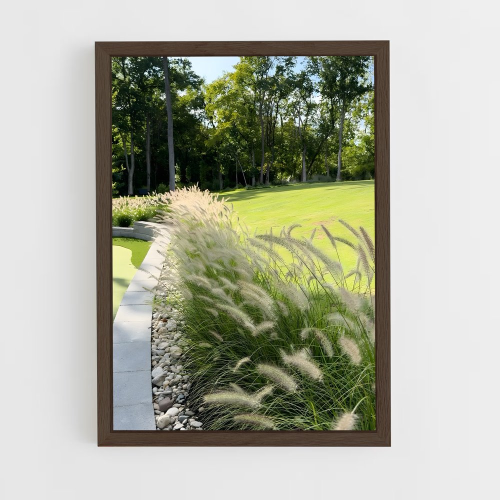 ap-fountain grass-1 cadre Bois foncé