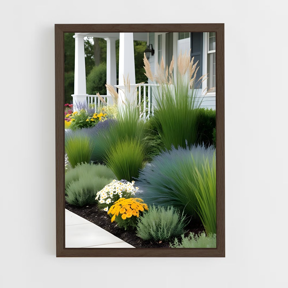 ap-fountain grass-2 cadre Bois foncé