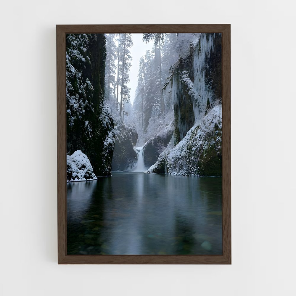 ap-frozen waterfall-2 cadre Bois foncé