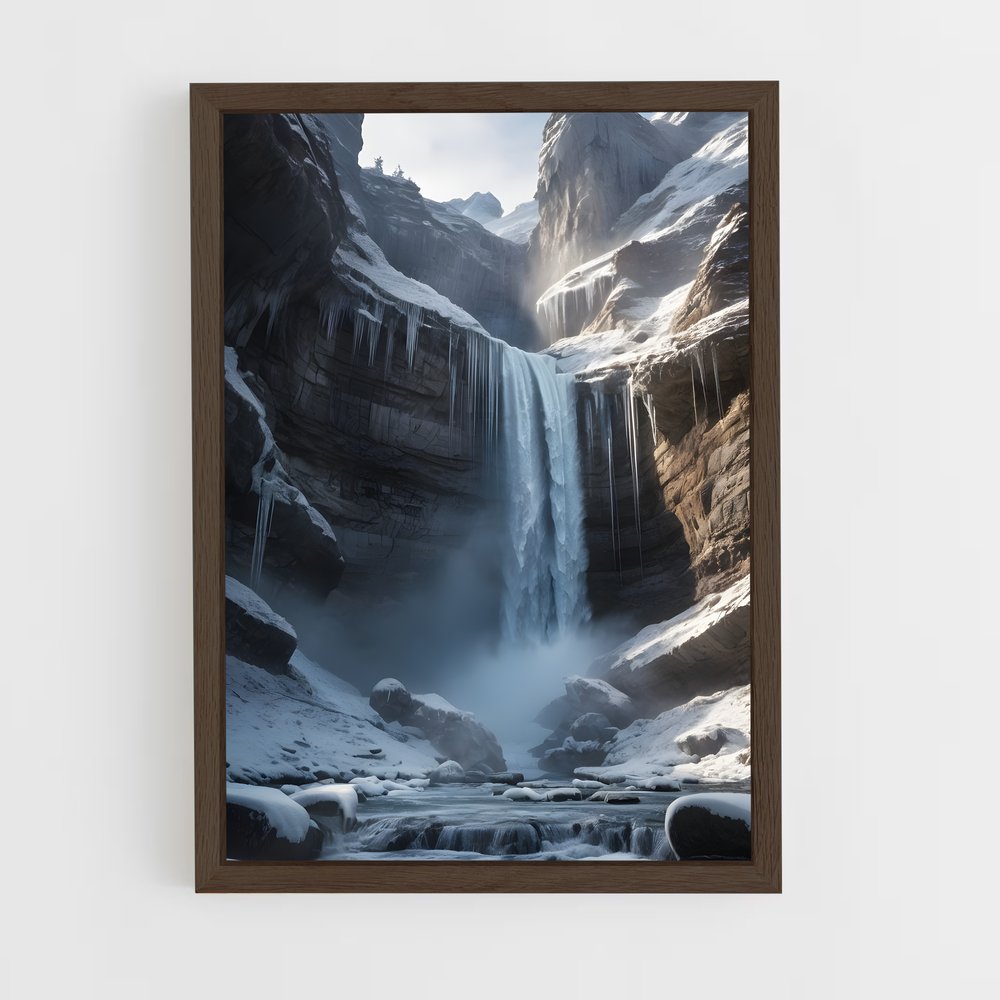 ap-frozen waterfall-8 cadre Bois foncé