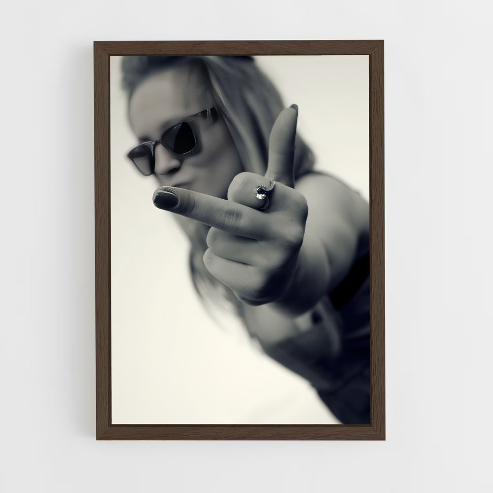 ap-fuck you gesture-4 cadre Bois foncé