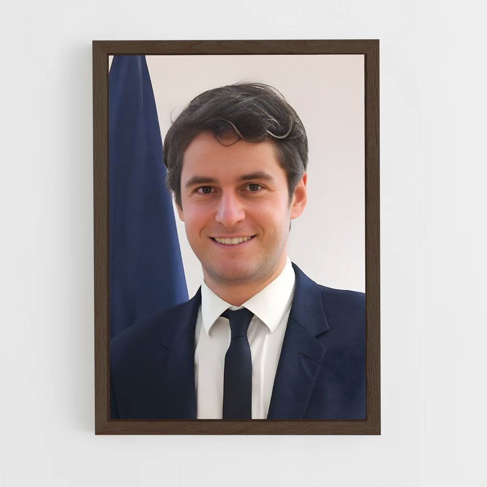 ap-gabriel attal-3 cadre Bois foncé