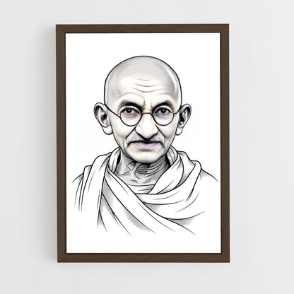 ap-gandhi-6 cadre Bois foncé