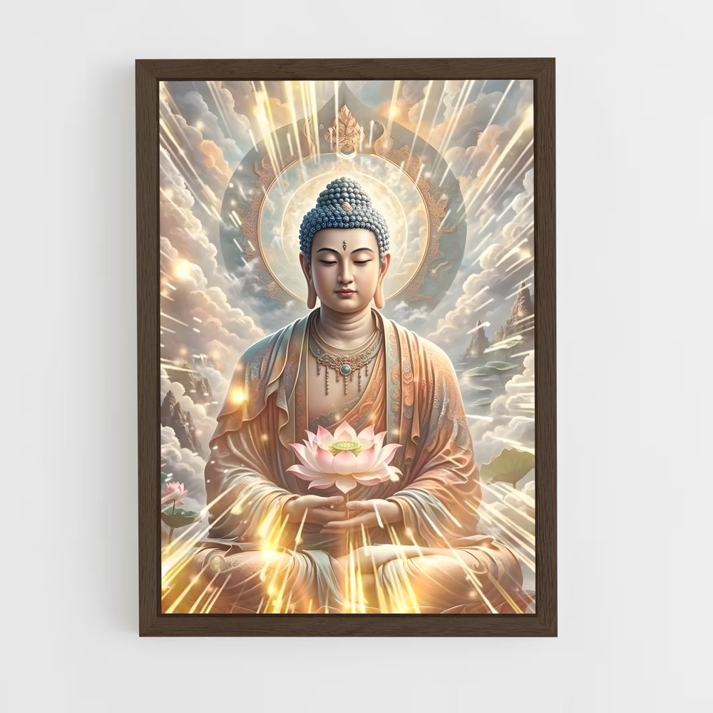 ap-gautama buddha-1 cadre Bois foncé
