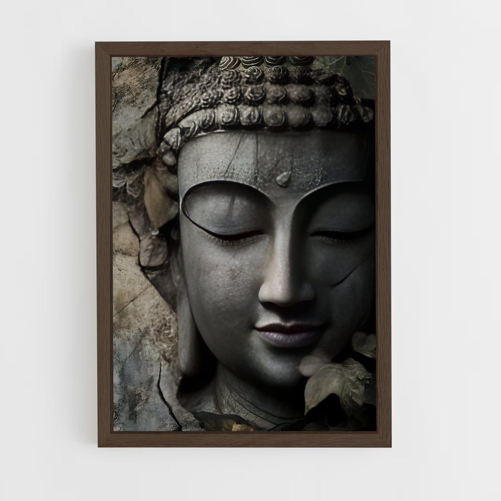 ap-gautama buddha-11 cadre Bois foncé