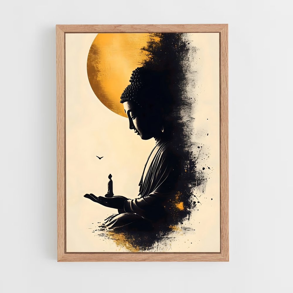 ap-gautama buddha-14 cadre Bois clair