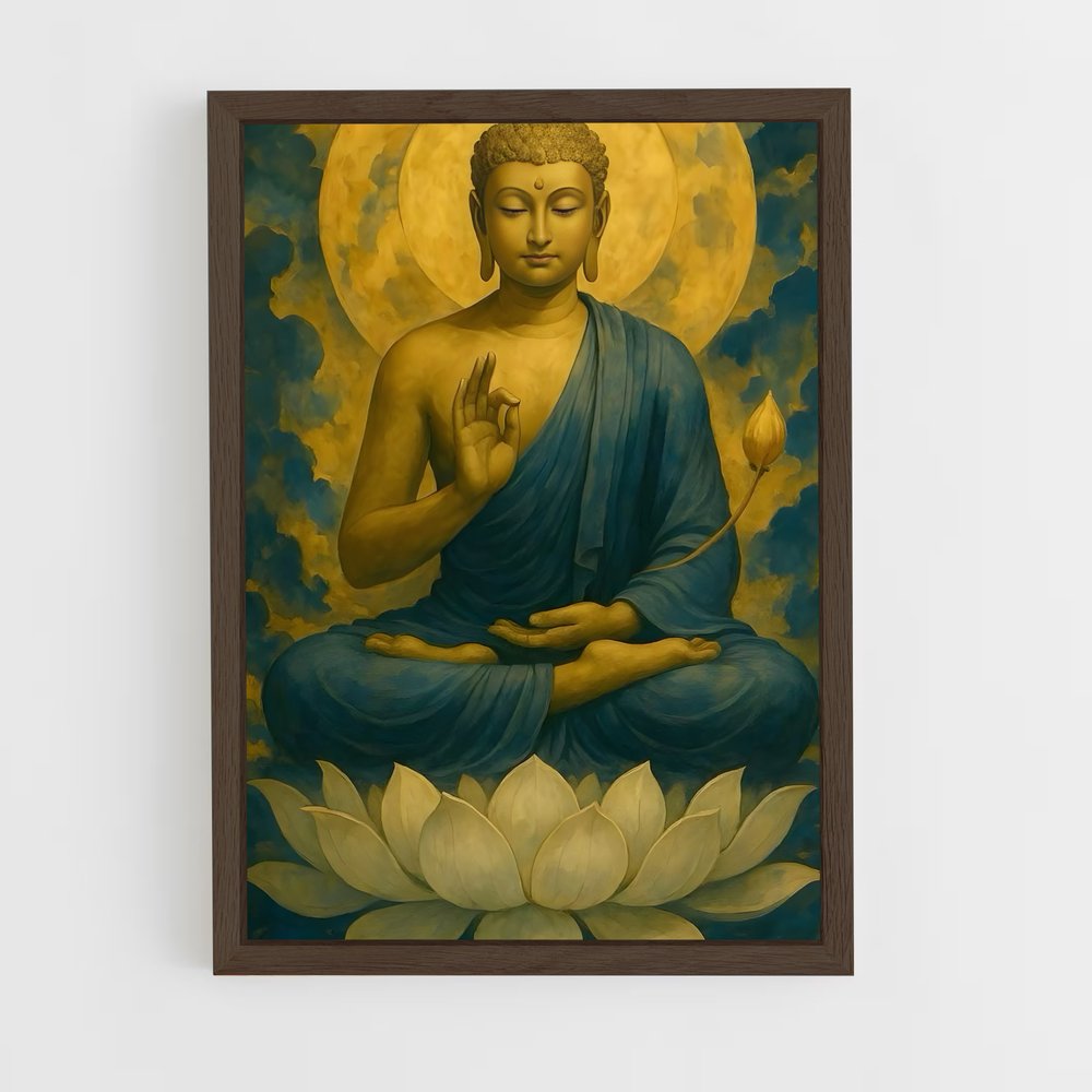 ap-gautama buddha-15 cadre Bois foncé