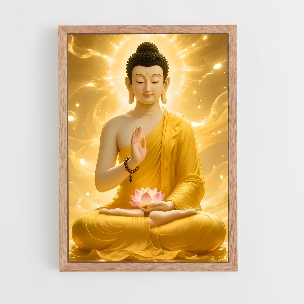 ap-gautama buddha-16 cadre Bois clair