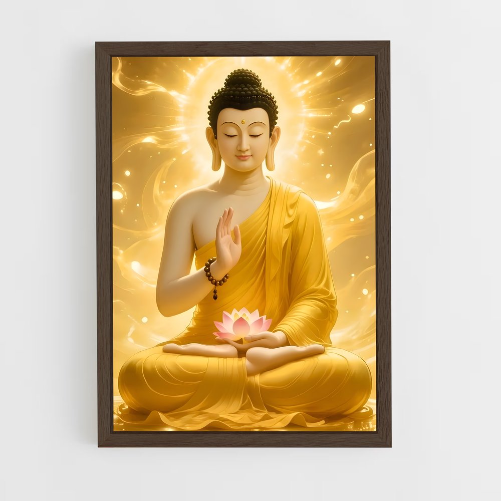 ap-gautama buddha-16 cadre Bois foncé