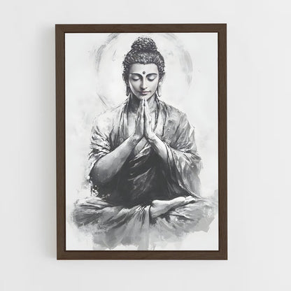 ap-gautama buddha-19 cadre Bois foncé