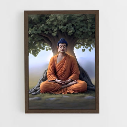 ap-gautama buddha-2 cadre Bois foncé