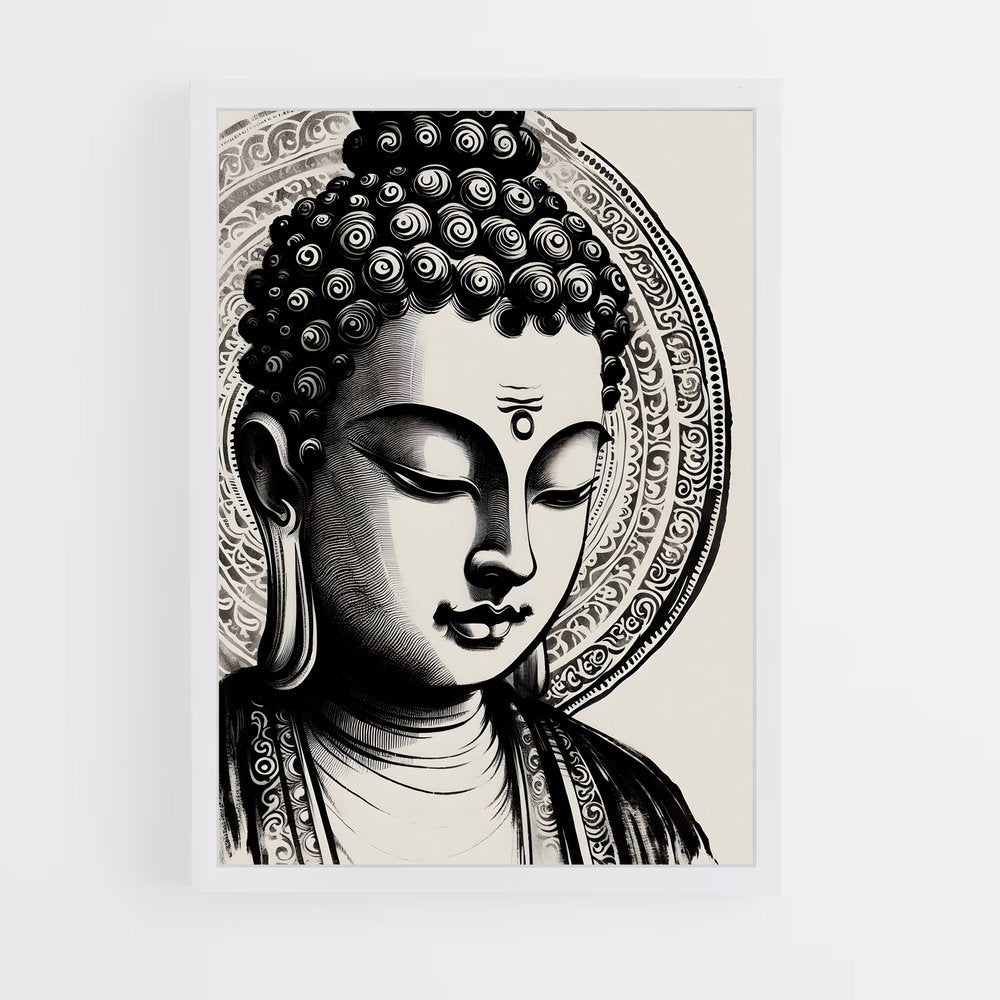 ap-gautama buddha-20 cadre Blanc